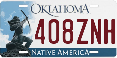 OK license plate 408ZNH