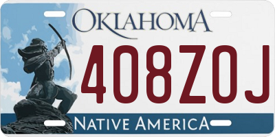 OK license plate 408ZOJ