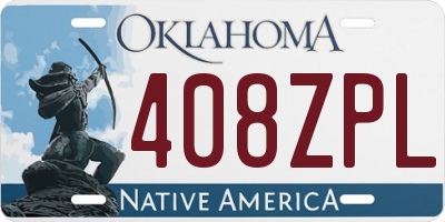 OK license plate 408ZPL