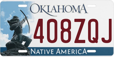 OK license plate 408ZQJ