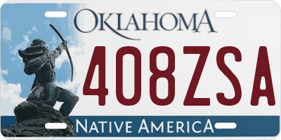 OK license plate 408ZSA