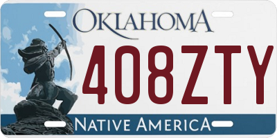 OK license plate 408ZTY