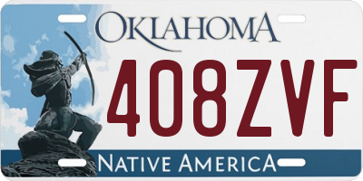 OK license plate 408ZVF