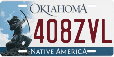 OK license plate 408ZVL