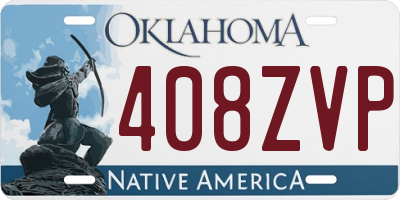OK license plate 408ZVP
