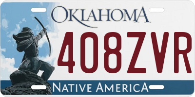 OK license plate 408ZVR