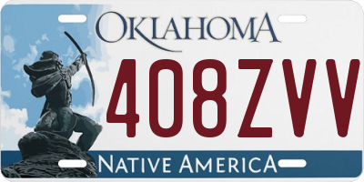 OK license plate 408ZVV