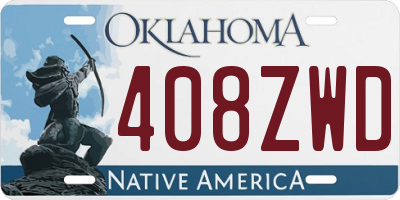 OK license plate 408ZWD