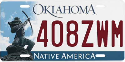 OK license plate 408ZWM