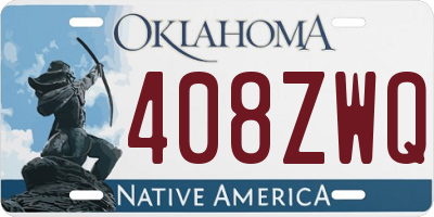 OK license plate 408ZWQ
