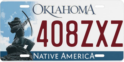 OK license plate 408ZXZ