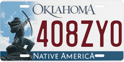 OK license plate 408ZYO