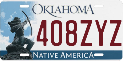 OK license plate 408ZYZ