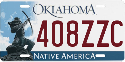 OK license plate 408ZZC