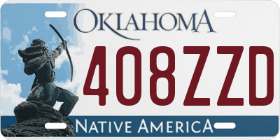 OK license plate 408ZZD