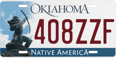 OK license plate 408ZZF