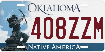 OK license plate 408ZZM