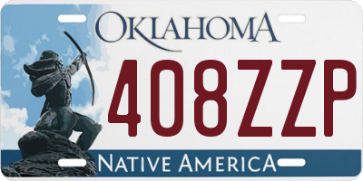 OK license plate 408ZZP