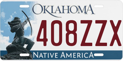 OK license plate 408ZZX