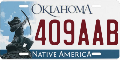 OK license plate 409AAB