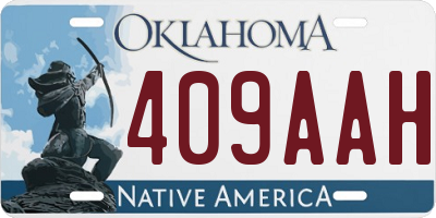 OK license plate 409AAH