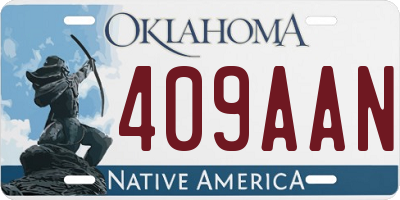 OK license plate 409AAN