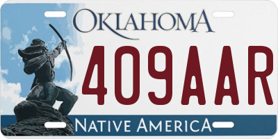 OK license plate 409AAR