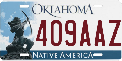 OK license plate 409AAZ