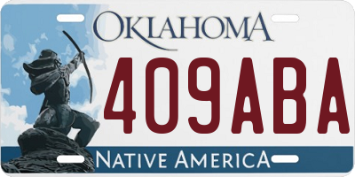 OK license plate 409ABA