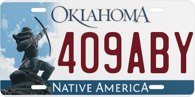 OK license plate 409ABY
