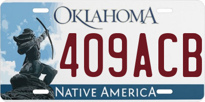 OK license plate 409ACB