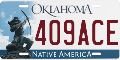 OK license plate 409ACE