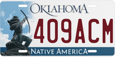 OK license plate 409ACM
