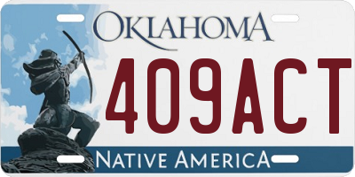 OK license plate 409ACT