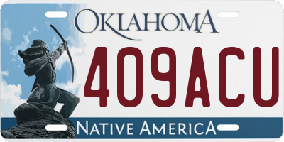 OK license plate 409ACU