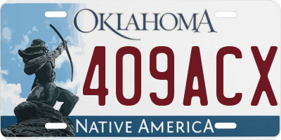 OK license plate 409ACX