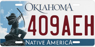 OK license plate 409AEH