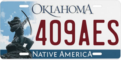 OK license plate 409AES