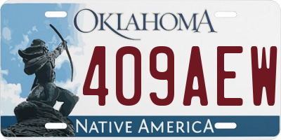 OK license plate 409AEW