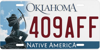 OK license plate 409AFF