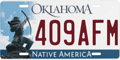 OK license plate 409AFM