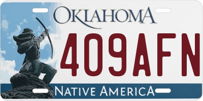 OK license plate 409AFN