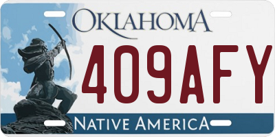 OK license plate 409AFY