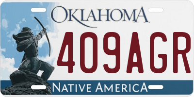 OK license plate 409AGR