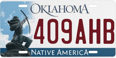 OK license plate 409AHB