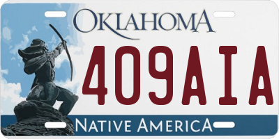 OK license plate 409AIA
