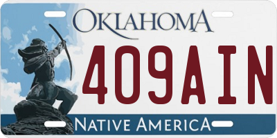 OK license plate 409AIN