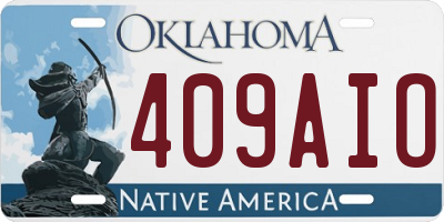 OK license plate 409AIO