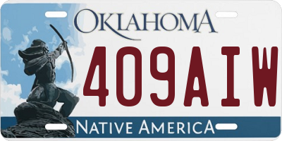 OK license plate 409AIW