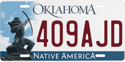 OK license plate 409AJD